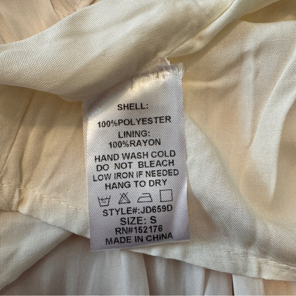 NEW Reset by Jane Small Ivory Satin Mini Dress ~ Feminine Party Ruffle Hem - Picture 8 of 8